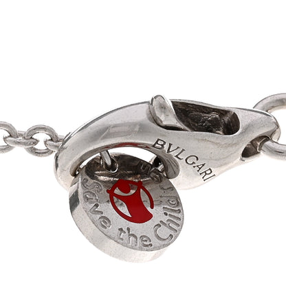 Bulgari Sterling Silver Ceramic Save The Children Pendant Necklace 4 of 6