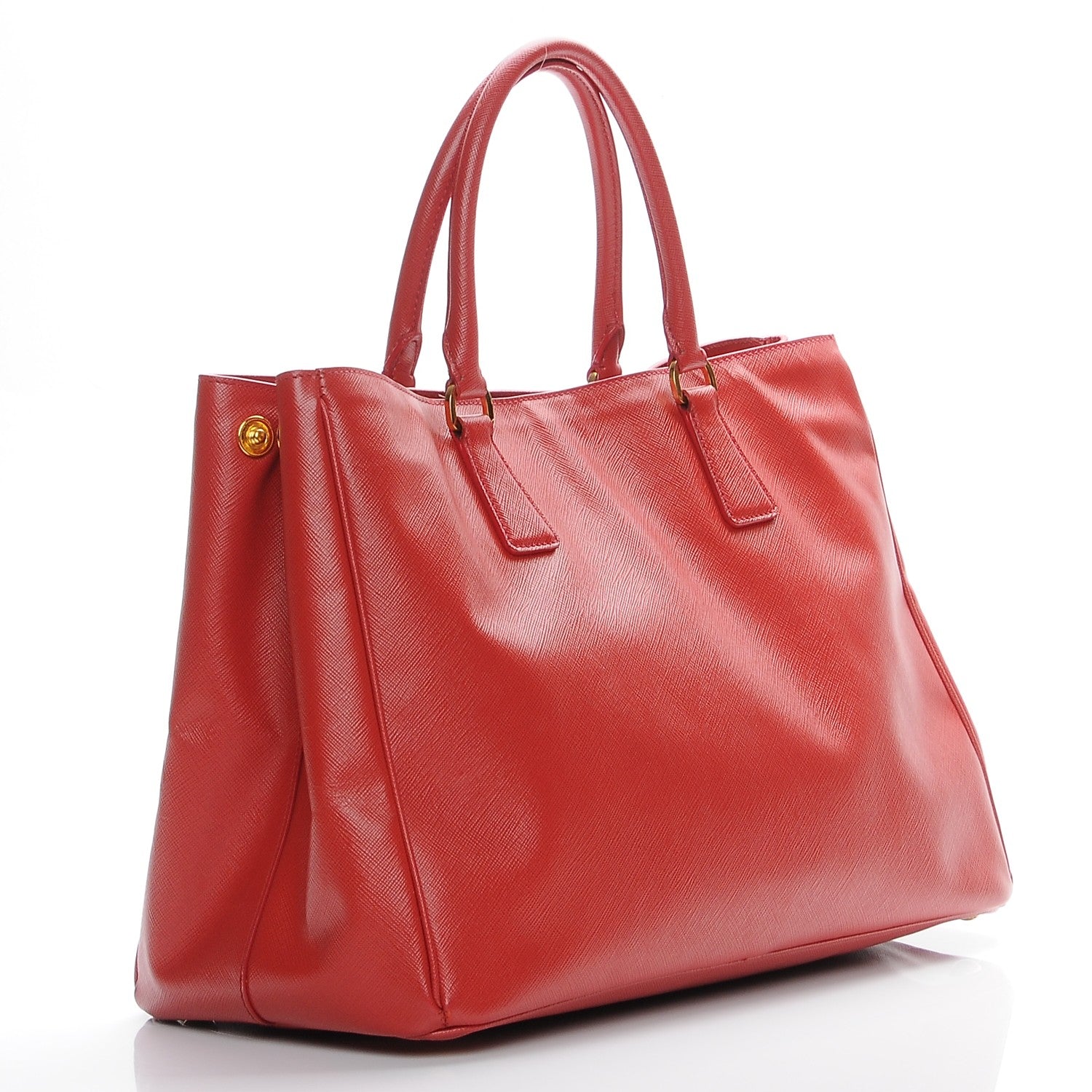 Prada Saffiano Lux Large Tote Fuoco 3 of 8