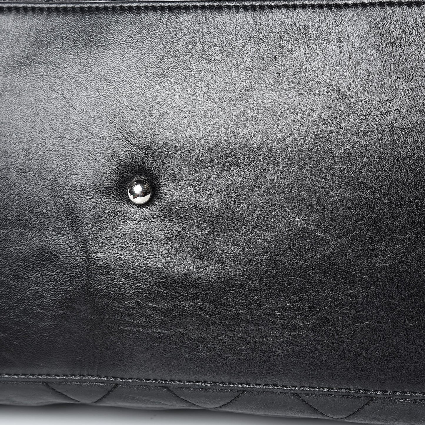 Lambskin Quilted Large East West Tote Black