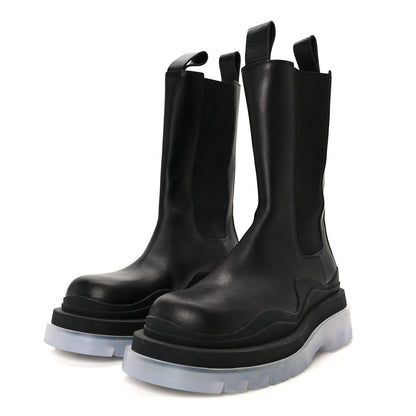 Bottega Veneta Calfskin The Tire Chelsea Boots 37 Black Transparent 4 of 9