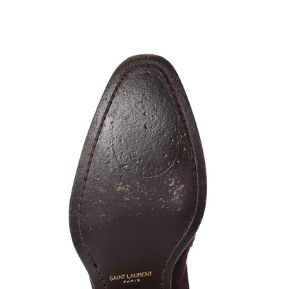 Saint Laurent Suede Soho Calfskin Ankle Boots 40 Deep Blood 11 of 25