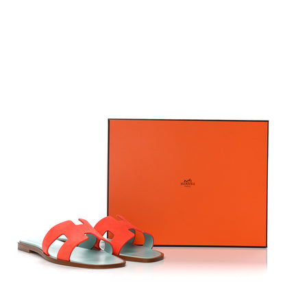 Hermes Suede Goatskin Oran Sandals 38.5 Rose Sorbet 9 of 9