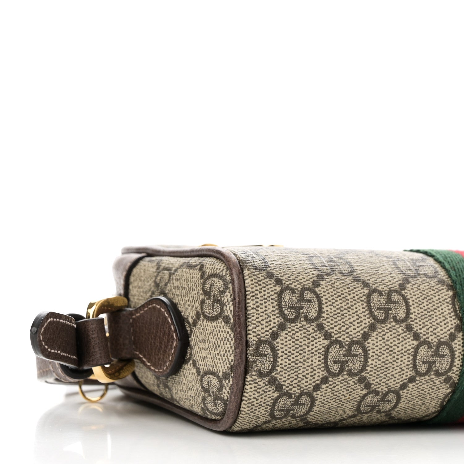 Gucci GG Supreme Monogram Web Mini Ophidia Shoulder Bag Brown 9 of 10
