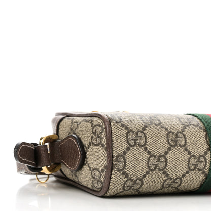 Gucci GG Supreme Monogram Web Mini Ophidia Shoulder Bag Brown 9 of 10