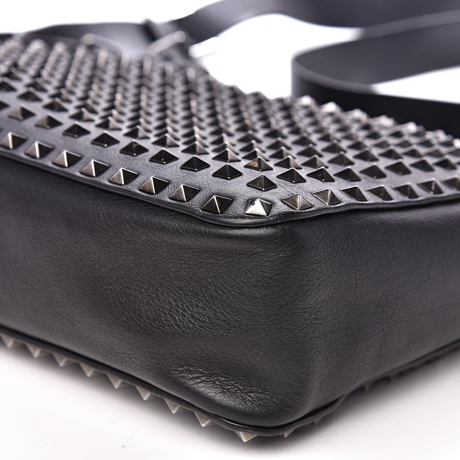 Valentino Garavani Calfskin Large Rockstud All Over Flip-Lock Messenger Bag Black 7 of 14