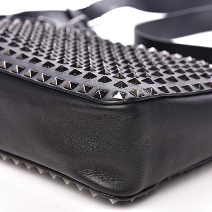 Valentino Garavani Calfskin Large Rockstud All Over Flip-Lock Messenger Bag Black 7 of 20