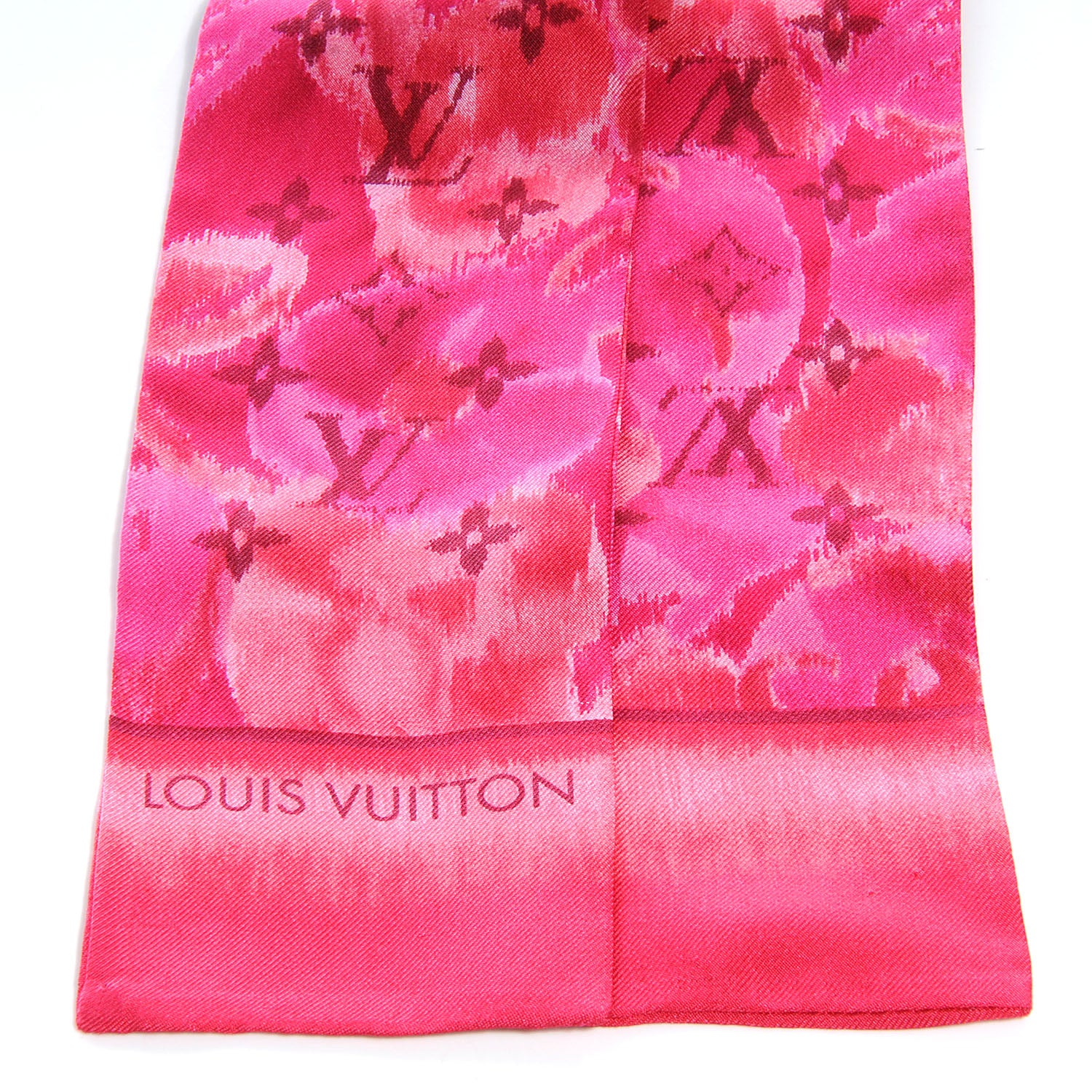 Louis Vuitton Silk Monogram Ikat Summer Bandeau Rose Indien 3 of 4