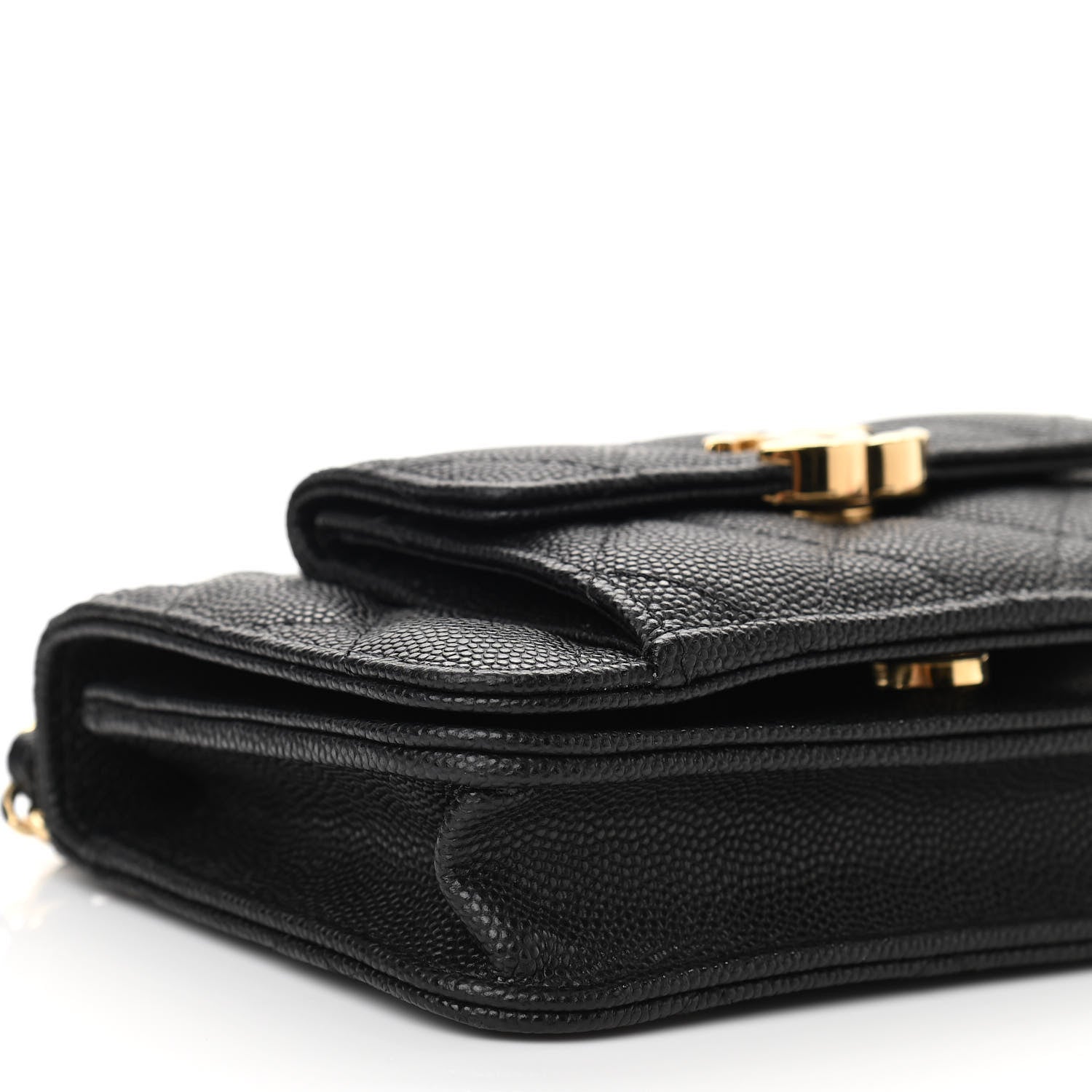 Chanel Caviar Quilted Pocket Twins Clutch With Chain Black 10 of 12