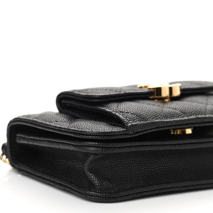 Chanel Caviar Quilted Pocket Twins Clutch With Chain Black 10 of 12