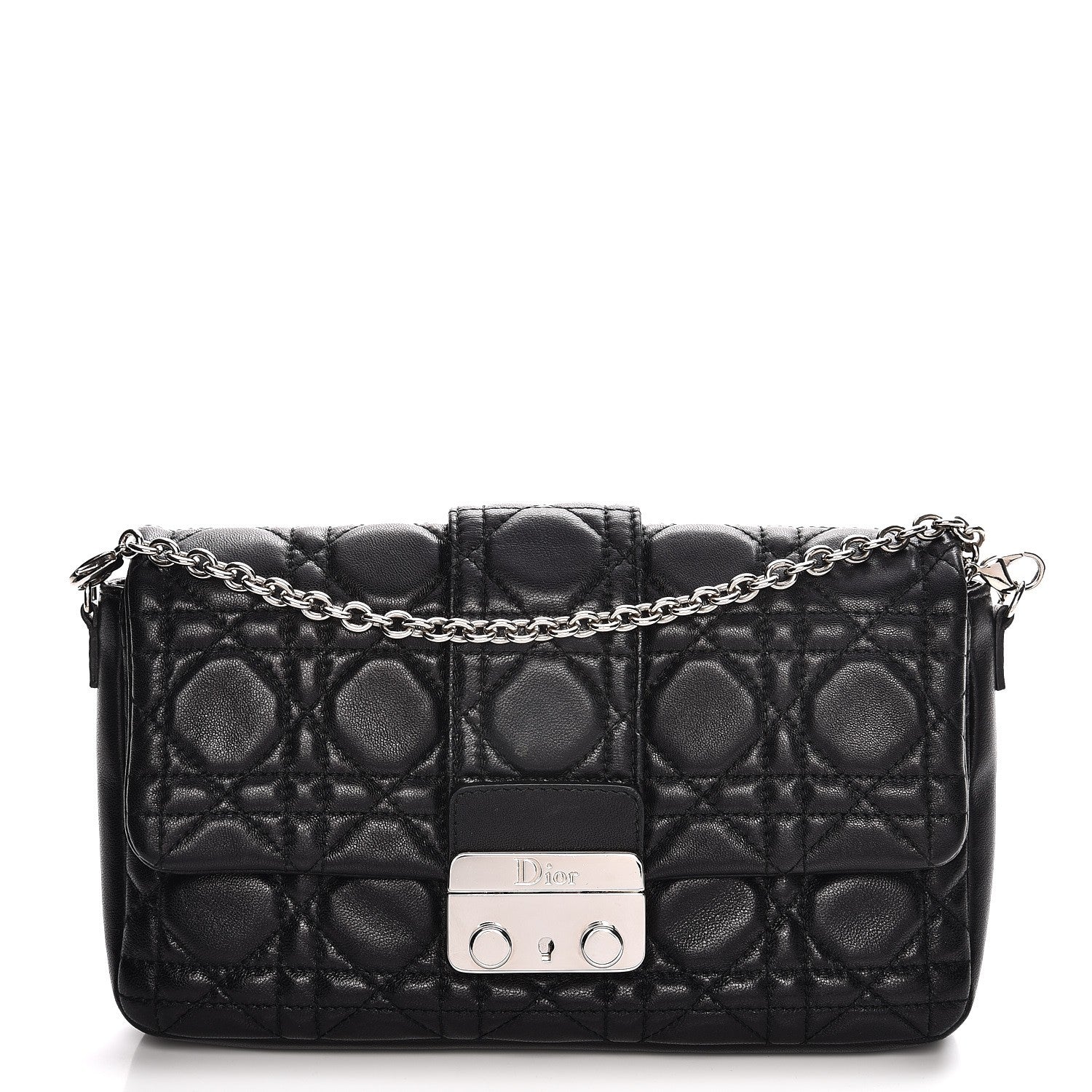 Christian Dior Lambskin Cannage New Lock Pouch Black 1 of 9