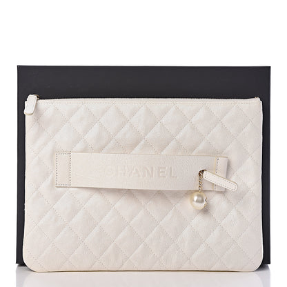 Chanel Iridescent Caviar Medium Night by the C Pouch Clutch White 8 of 8