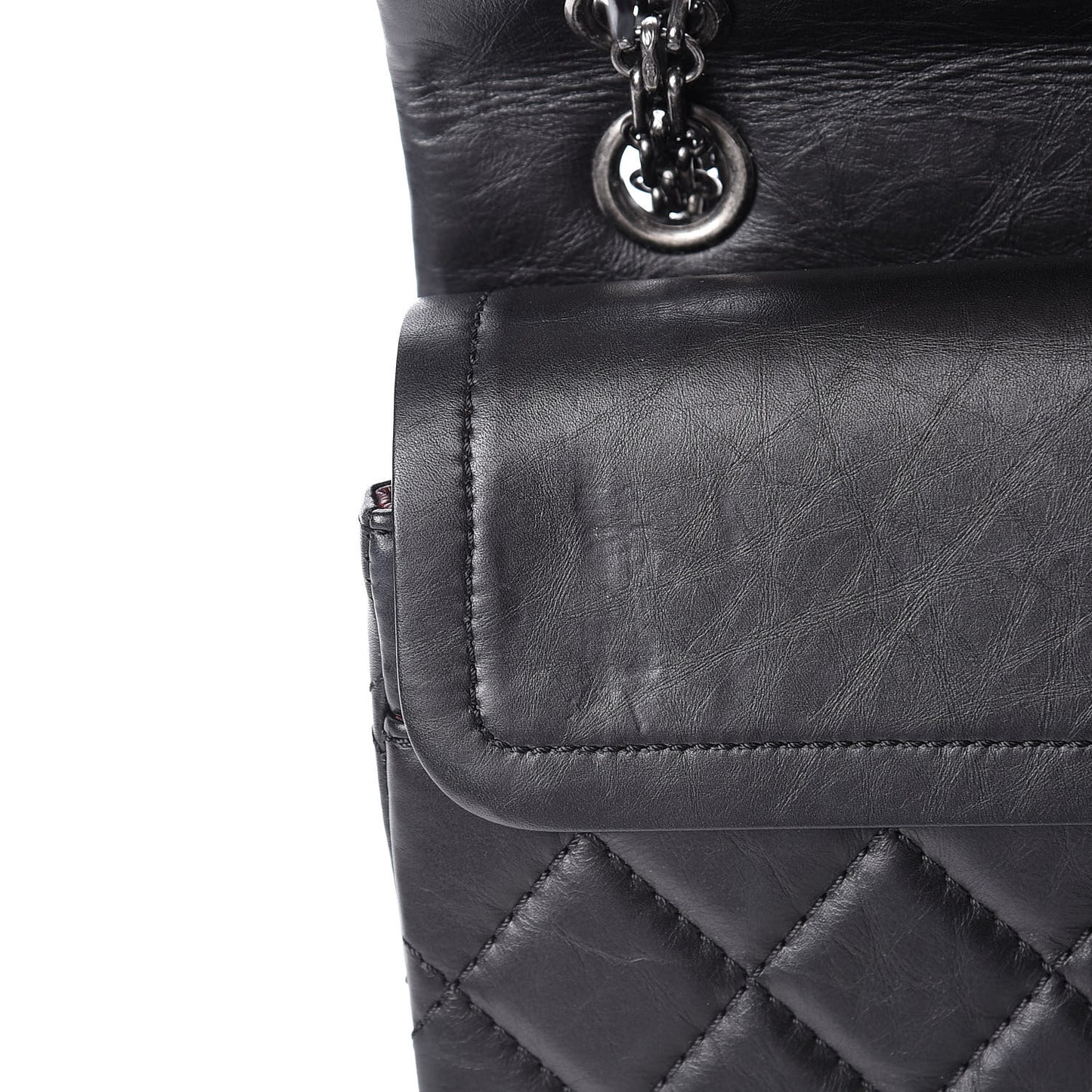 Aged Calfskin Quilted 2.55 Reissue 226 Flap Black