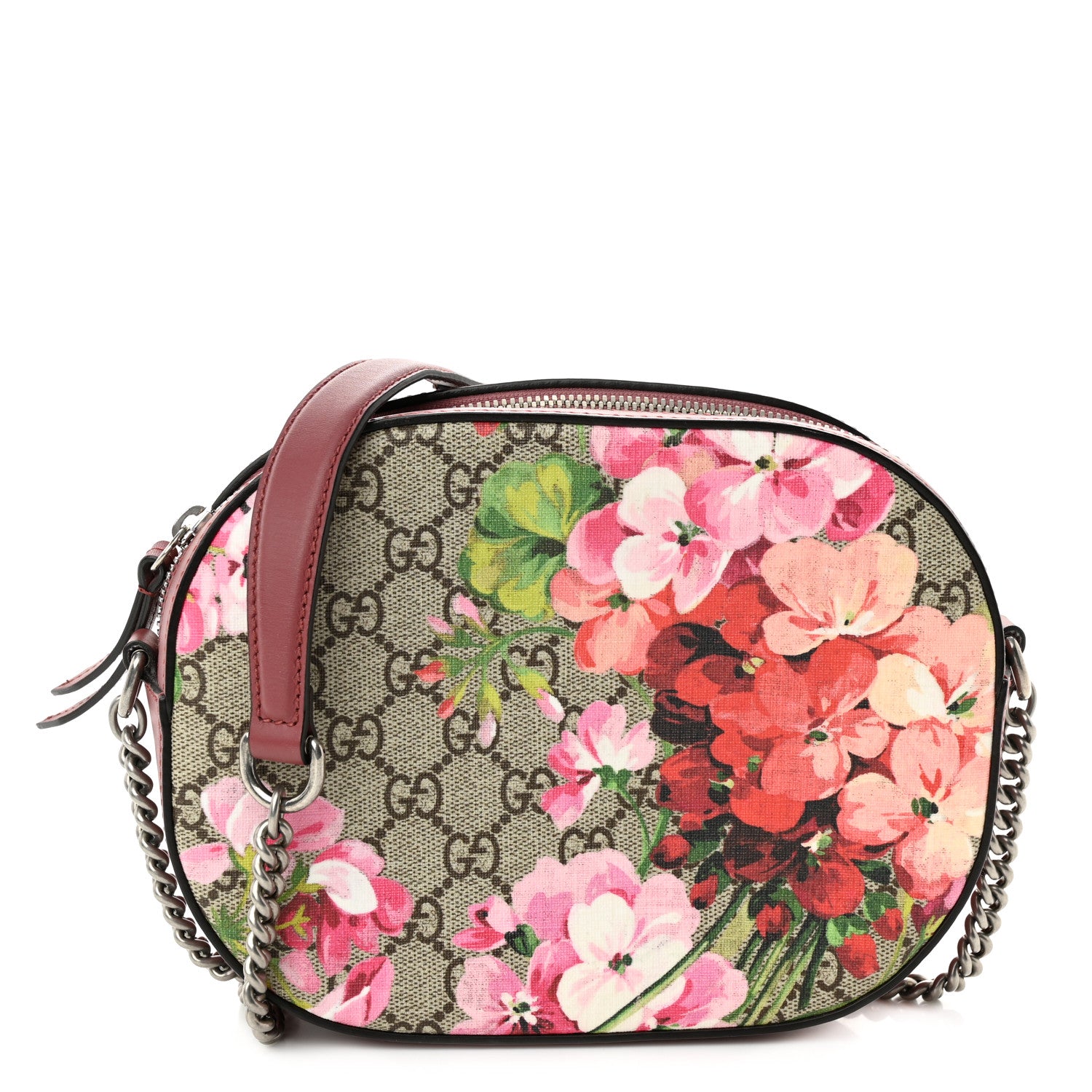 Gucci GG Supreme Monogram Blooms Mini Chain Shoulder Bag Beige Multicolor Dry Rose 1 of 10