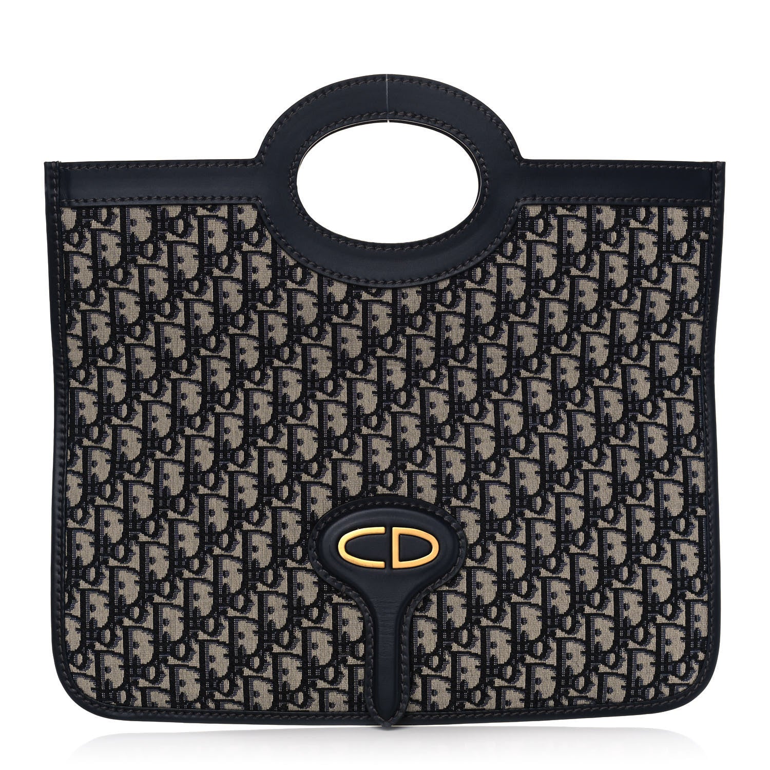 Christian Dior Oblique Fold Over Clutch Blue 4 of 14
