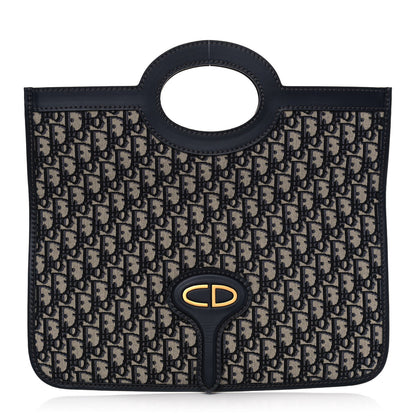 Christian Dior Oblique Fold Over Clutch Blue 4 of 14