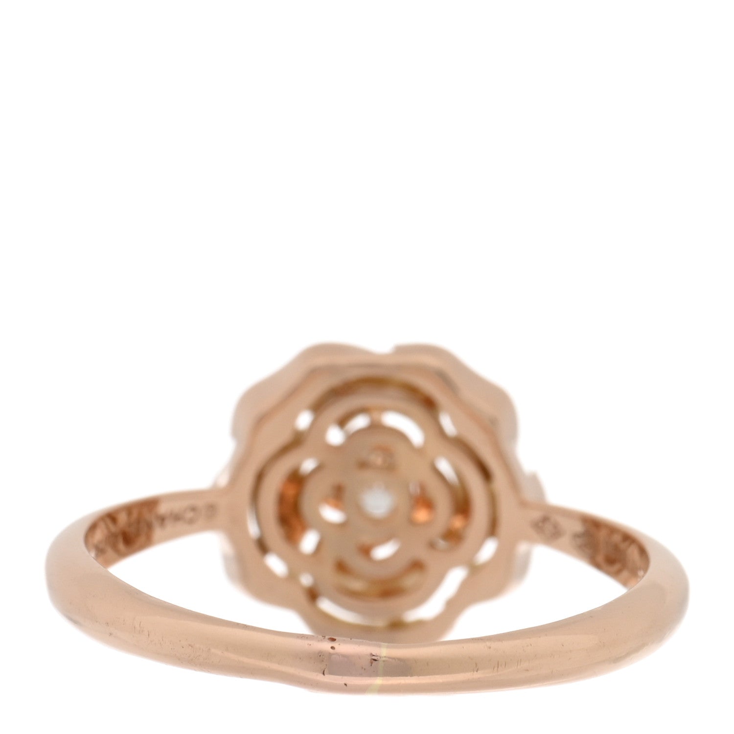 Chanel 18K Rose Gold Diamond Extrait de Camelia Ring 54 6.75 3 of 4