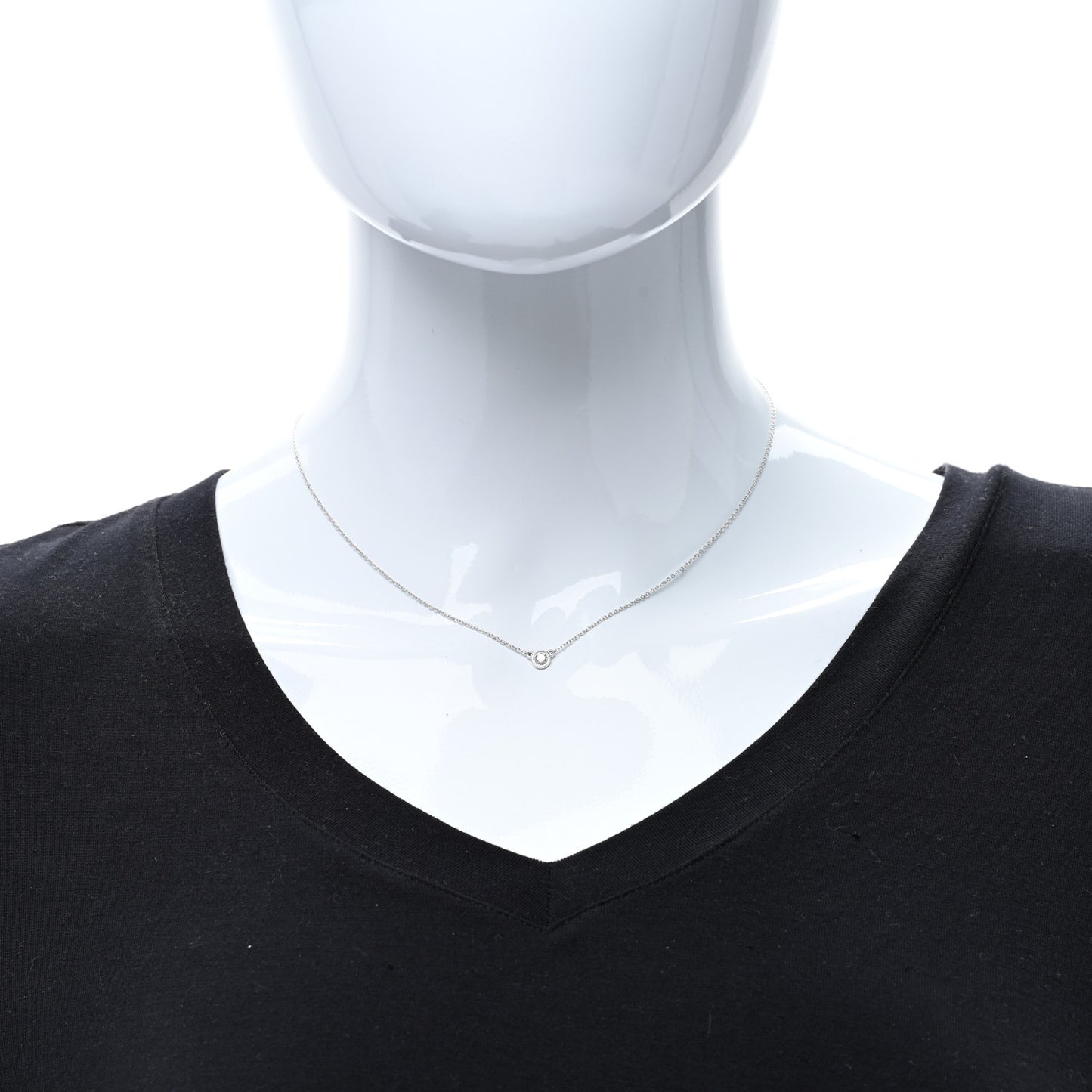 Platinum Diamond .17ct Elsa Peretti Diamonds By The Yard Pendant Necklace