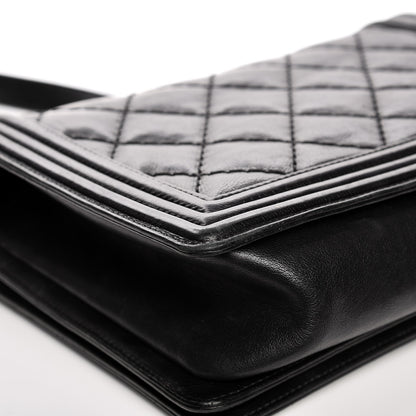 Chanel Calfskin Quilted Double Stitch New Medium Boy Flap Black 13 of 15