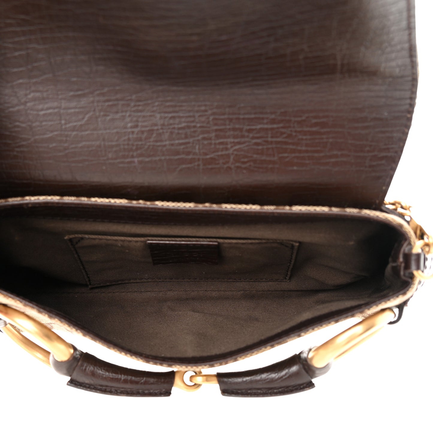 Monogram Horsebit Clutch Dark Brown