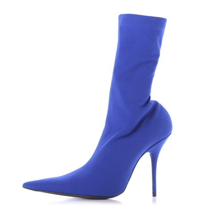 Balenciaga Jersey Crepe Pointed Toe Knife Booties 40 Bleu Sapphir 1 of 8