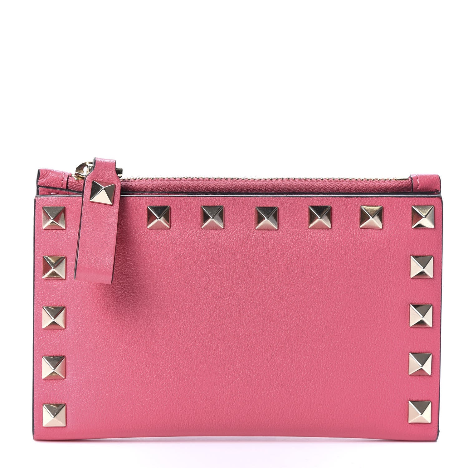Valentino Garavani Vitello Rockstud Coin Case Card Holder Shadow Pink 1 of 8