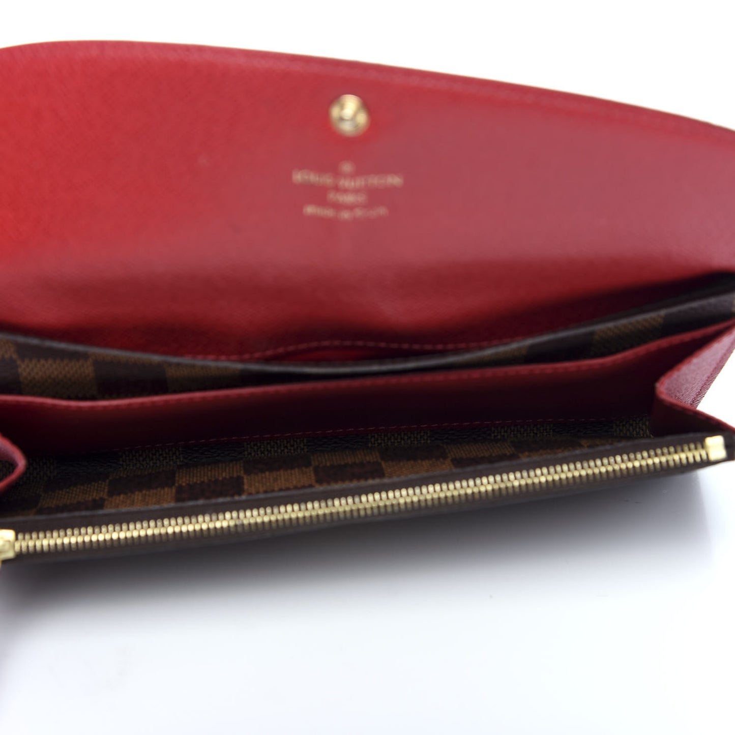 Damier Ebene Emilie Wallet Red