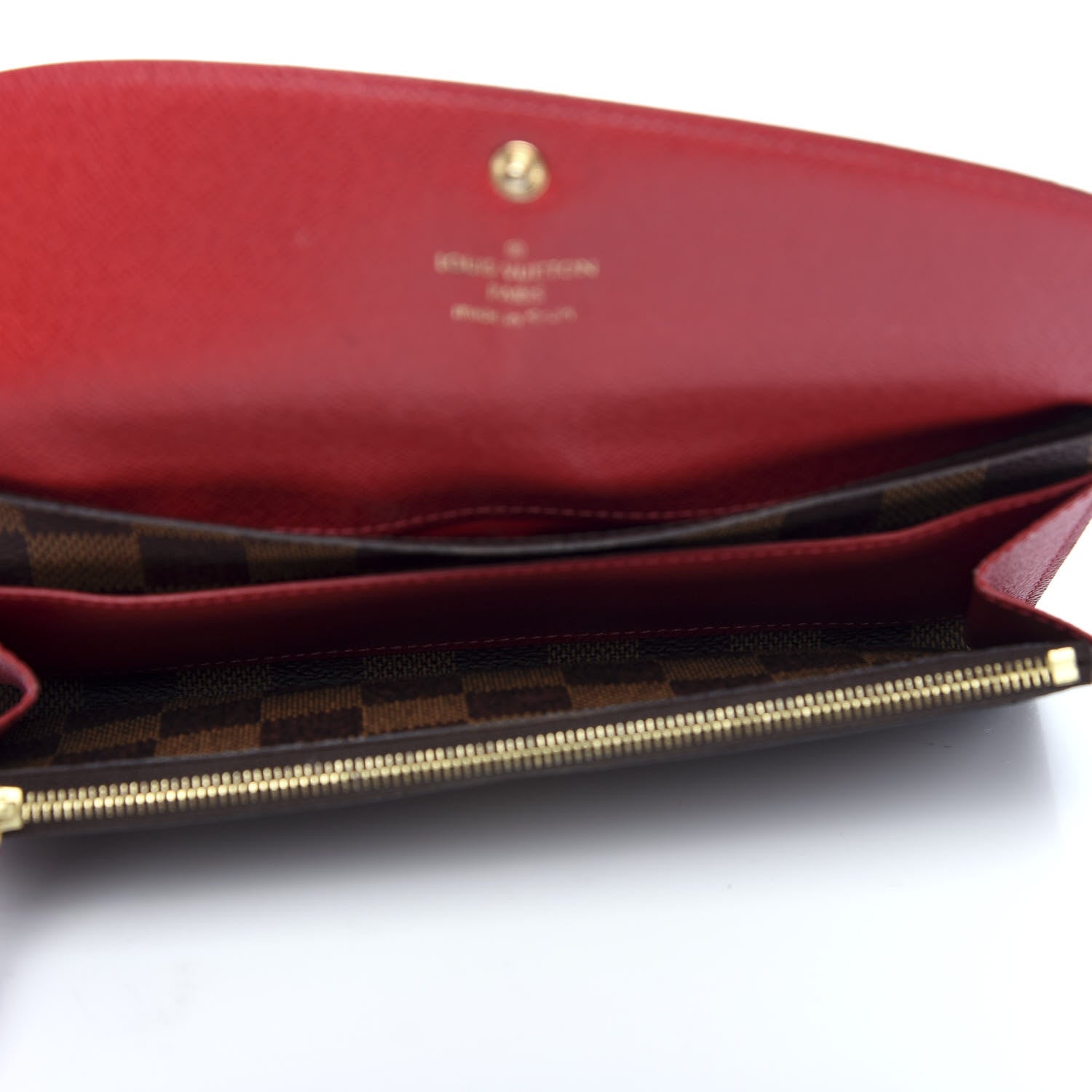 Louis Vuitton Damier Ebene Emilie Wallet Red 4 of 10
