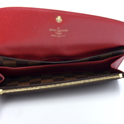 Louis Vuitton Damier Ebene Emilie Wallet Red 4 of 10