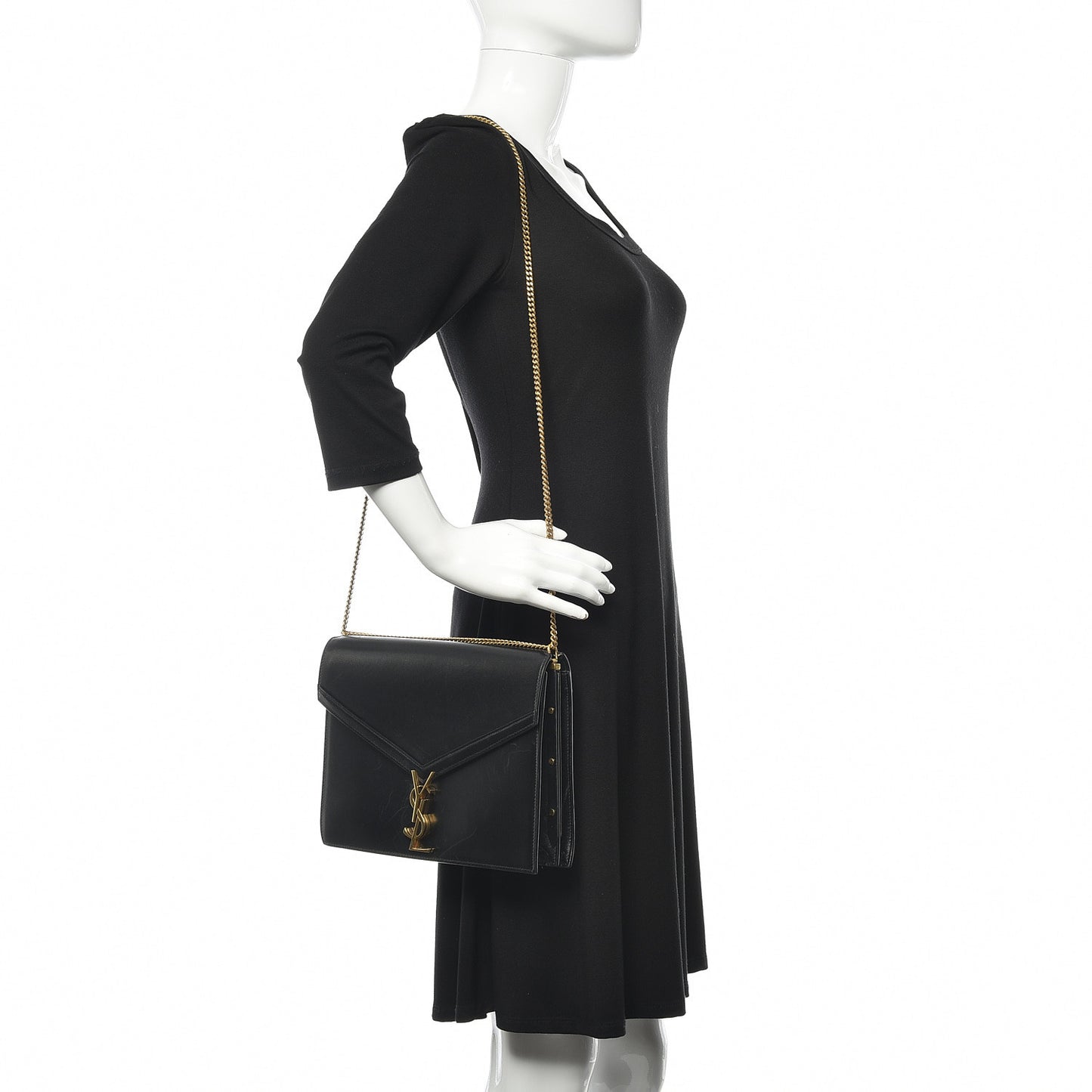 Smooth Calfskin Monogram Cassandra Clasp Black