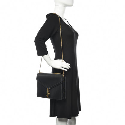 Saint Laurent Smooth Calfskin Monogram Cassandra Clasp Black 2 of 15