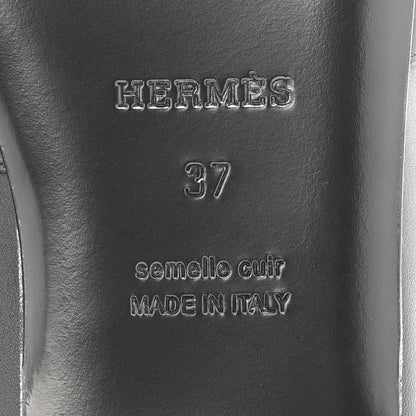 Hermes Lizard Calfskin Oz Mules 37 Ombre Black 8 of 10