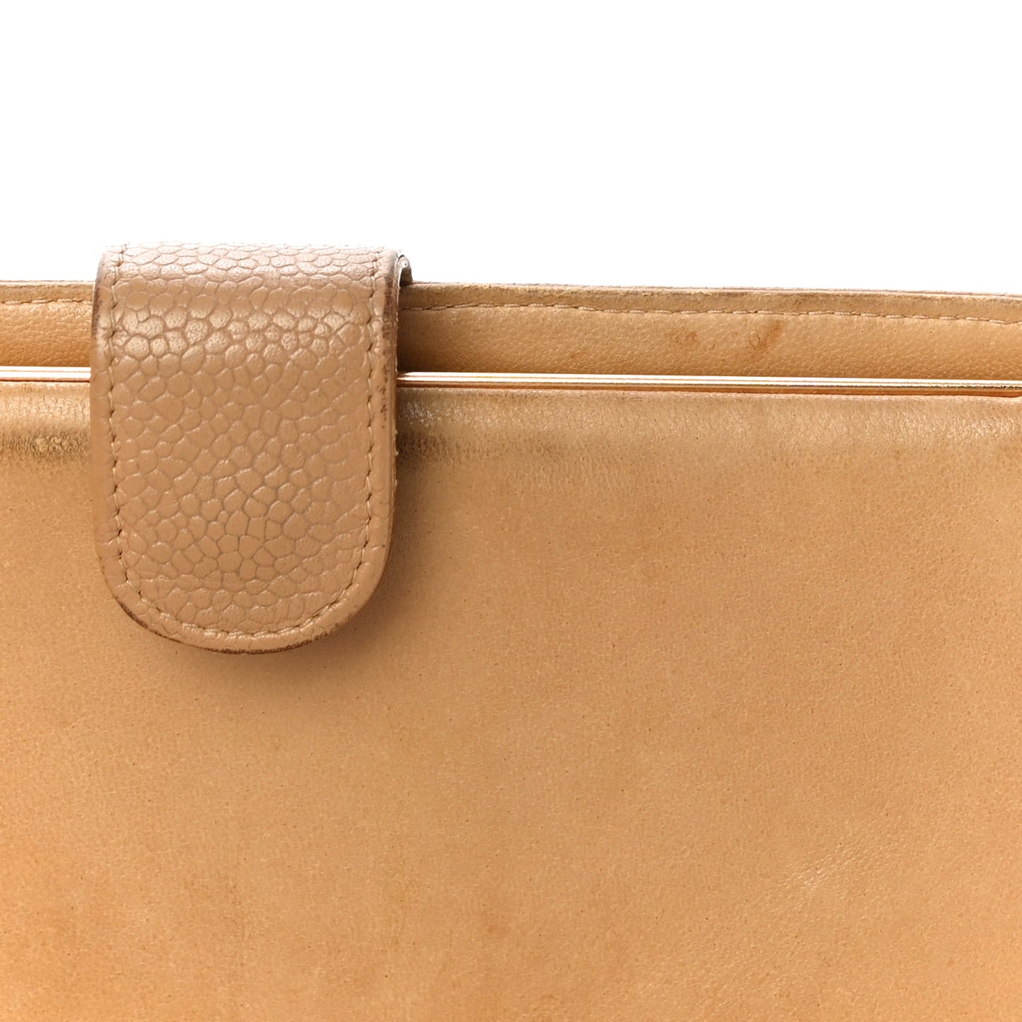 Caviar Timeless CC French Wallet Beige