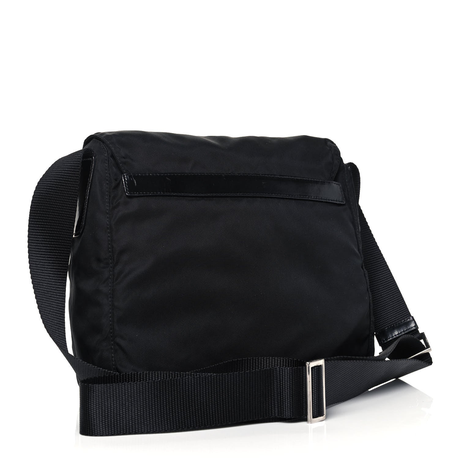 Prada Tessuto Nylon Single Buckle Messenger Bag Black 3 of 12