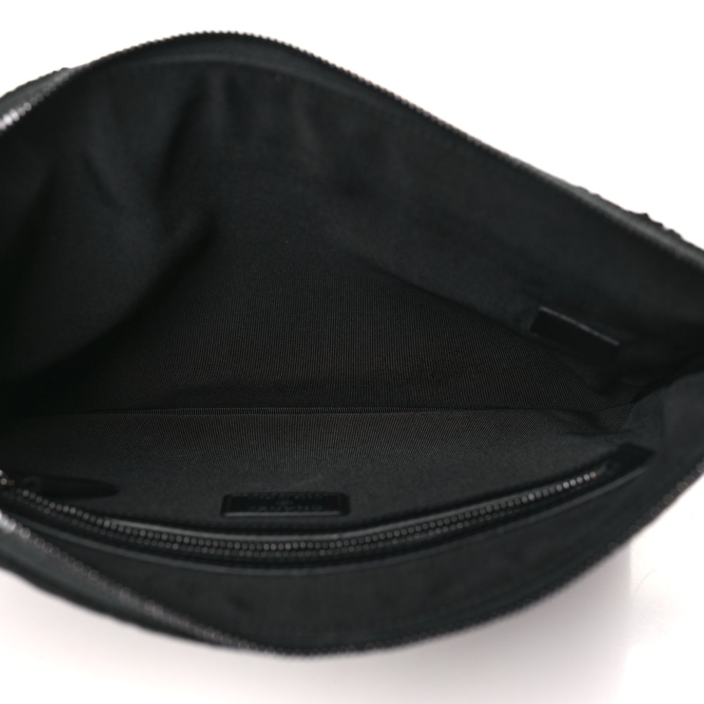Sequin Wool Quilted Cosmetic Pouch Black Silver
