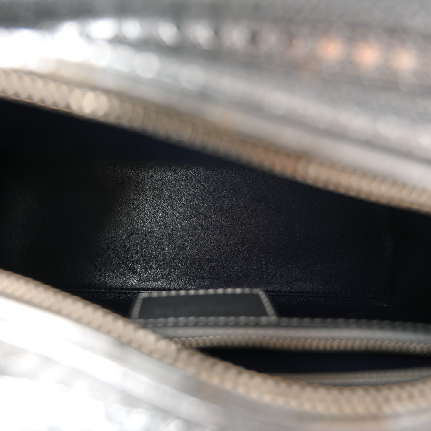 Metallic Patent Micro-Cannage Gradient Medium Lady Dior Silver Blue