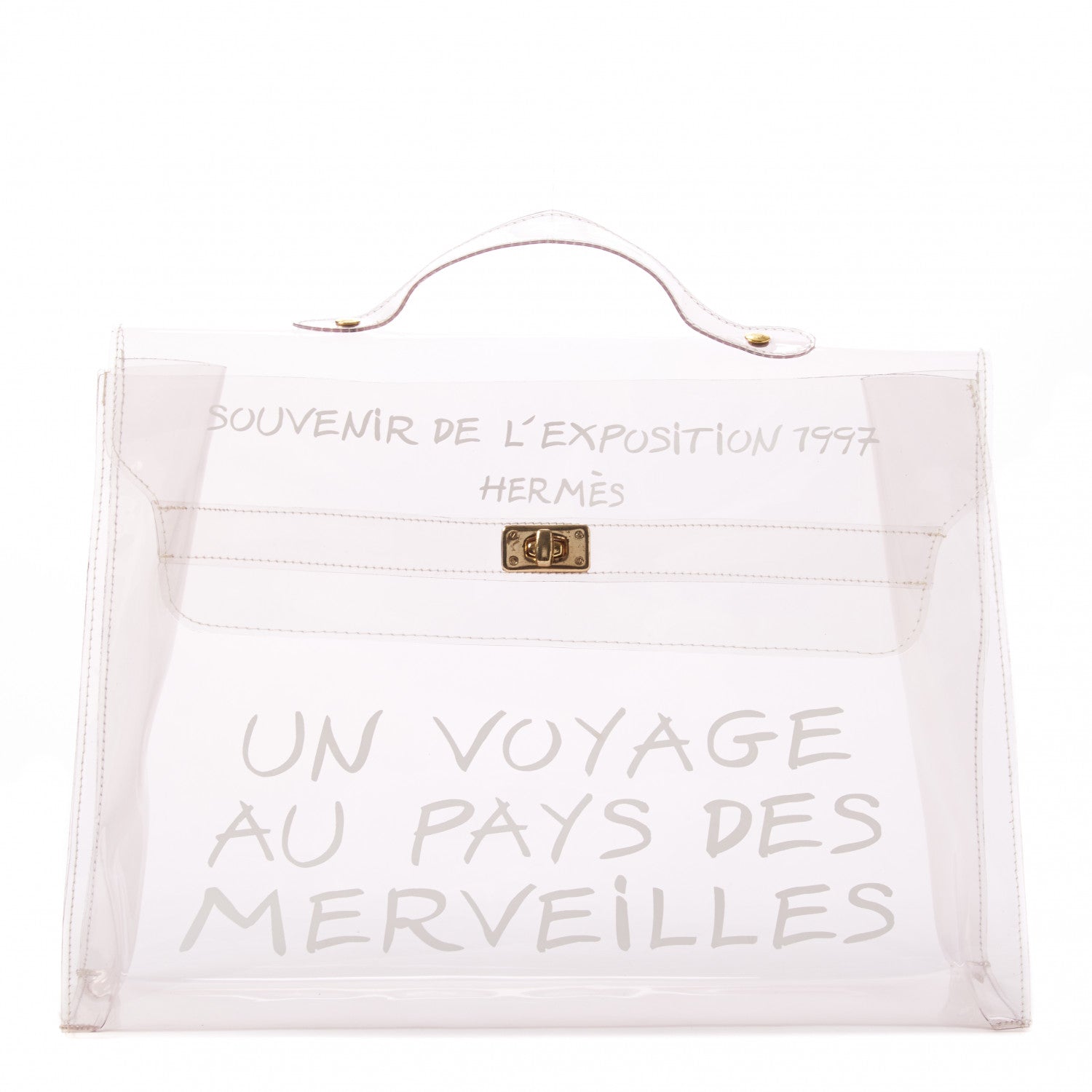 Hermes Vinyl Souvenir De L'Exposition Kelly Transparent 1 of 8