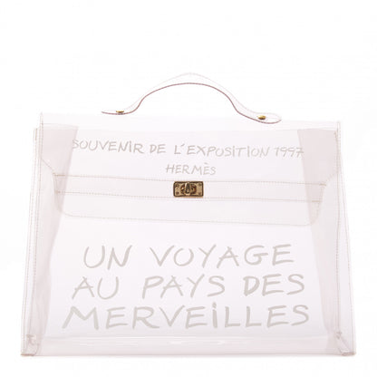 Hermes Vinyl Souvenir De L'Exposition Kelly Transparent 1 of 8