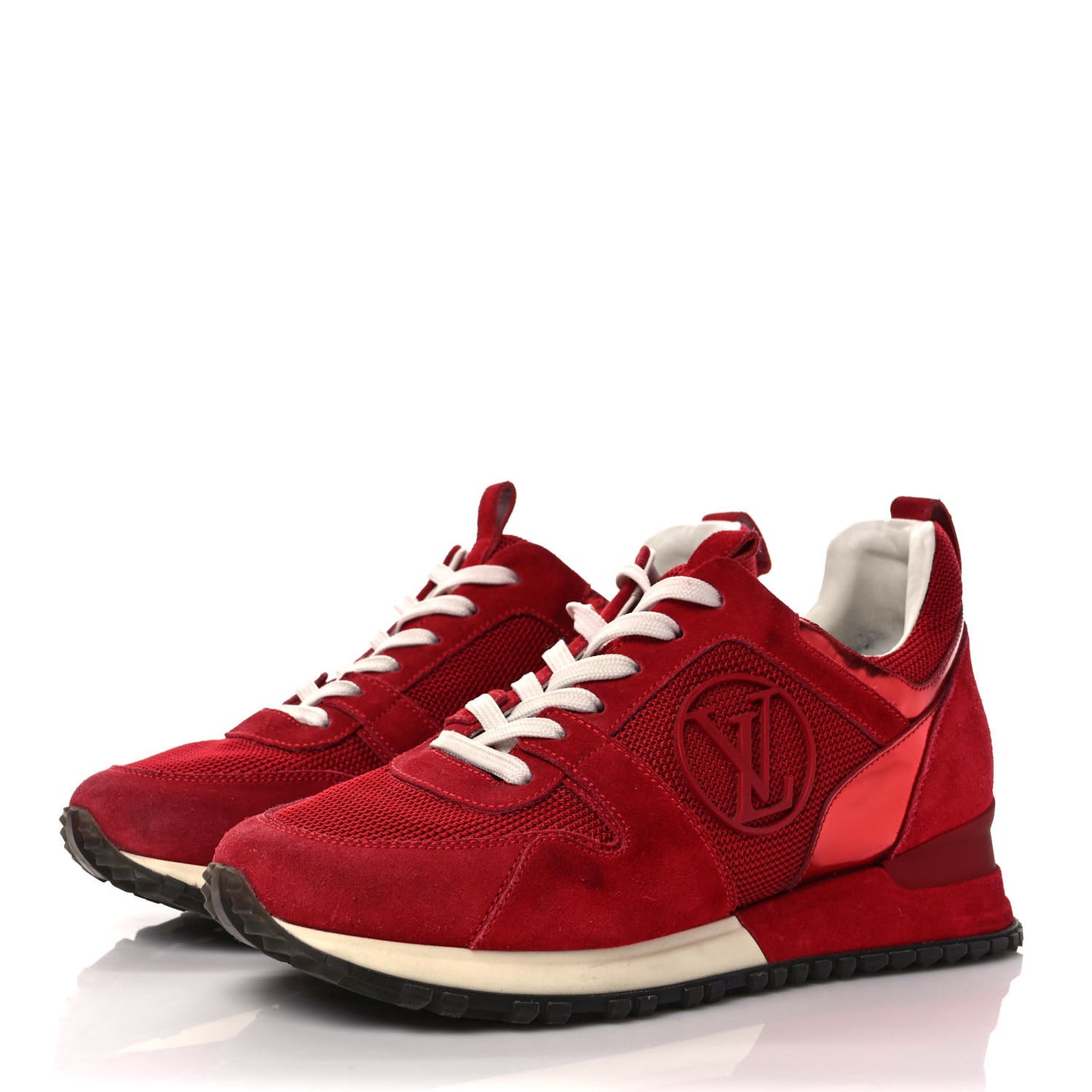 Suede Calfskin Run Away Sneakers 36 Rouge