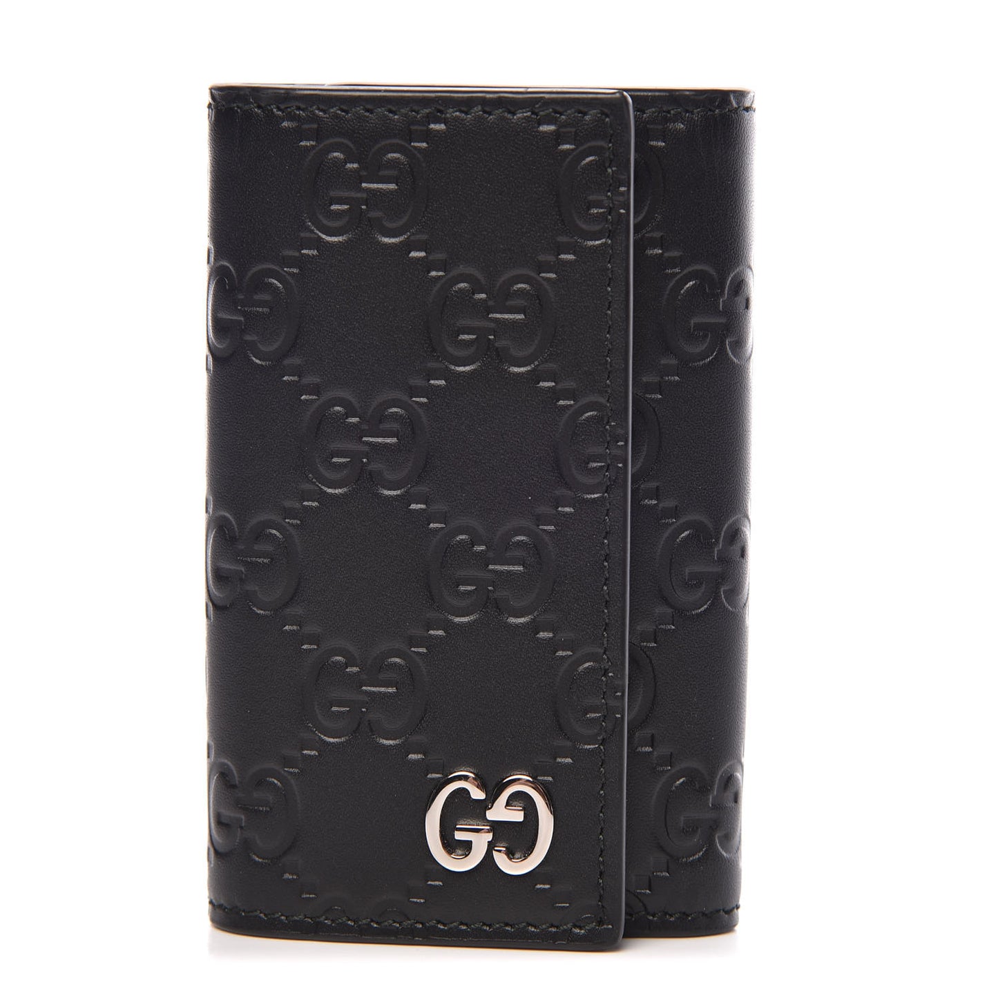 Guccissima Signature Dorian 6 Key Holder Case Black