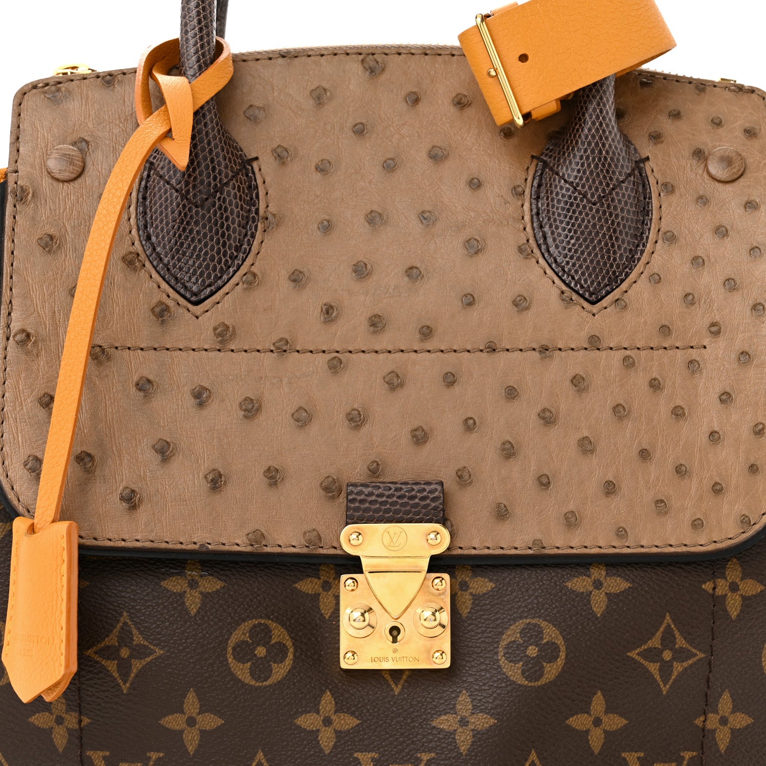 Louis Vuitton Monogram Ostrich Lizard Majestueux PM Yellow 8 of 13