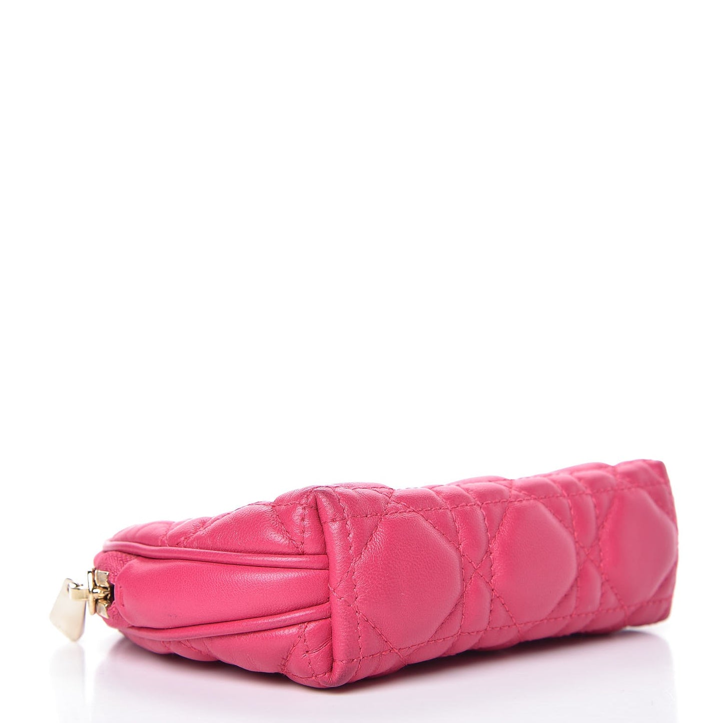 Lambskin Cannage Cosmetic Case Fuchsia