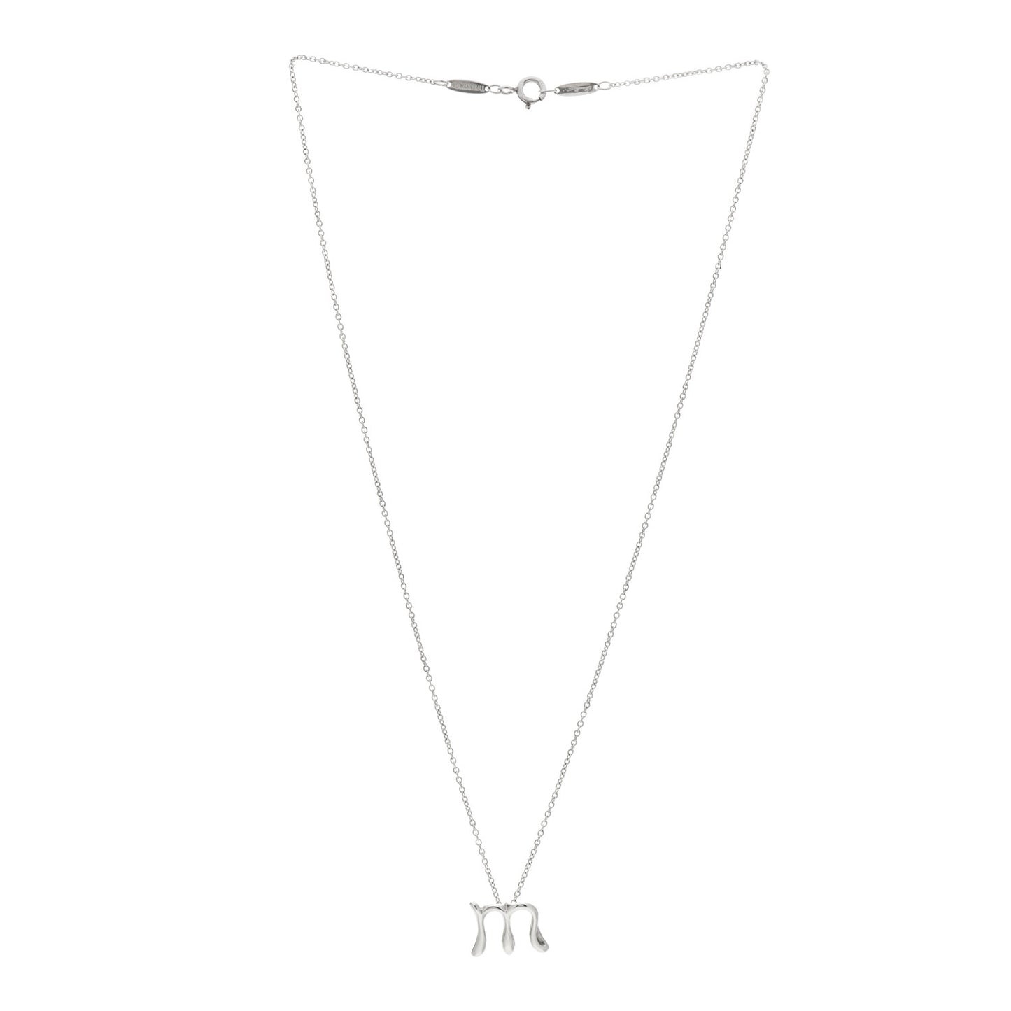 Sterling Silver Elsa Peretti Letter M Pendant Necklace