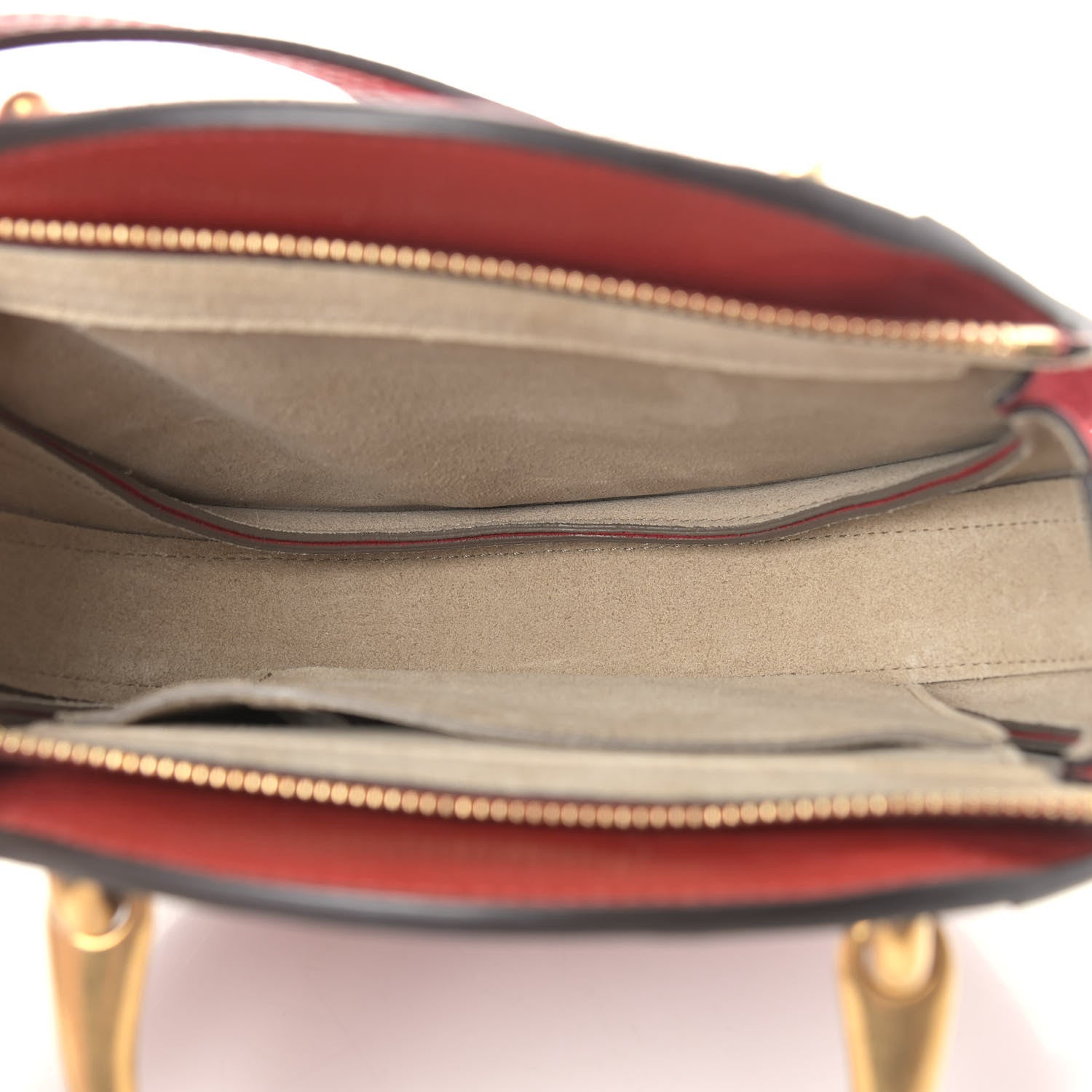 Chloe Shiny Goatskin Smooth Calfskin Suede Small Pixie Bag Dahlia Red 4 of 8