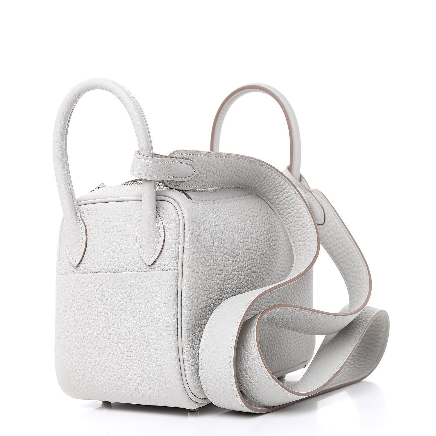 Hermes Taurillon Clemence Mini Lindy 20 Gris Perle 3 of 9