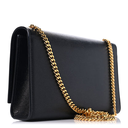 Saint Laurent Grain De Poudre Medium Classic Monogram Kate Satchel Black 3 of 9