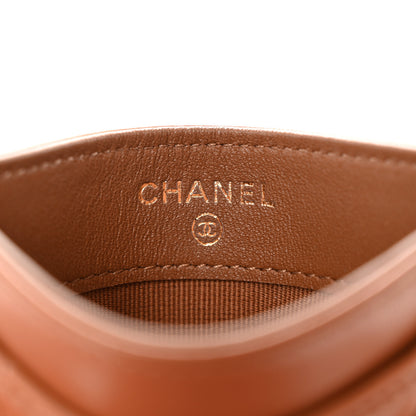 Chanel Lambskin Quilted Card Holder Camel 6 of 9