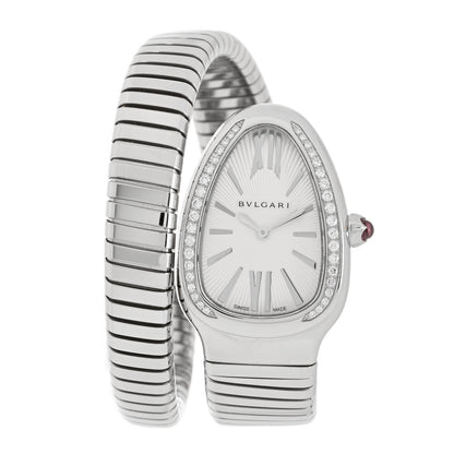 Bulgari Stainless Steel Diamond Bezel 35mm Serpenti Tubogas Quartz Watch 1 of 4