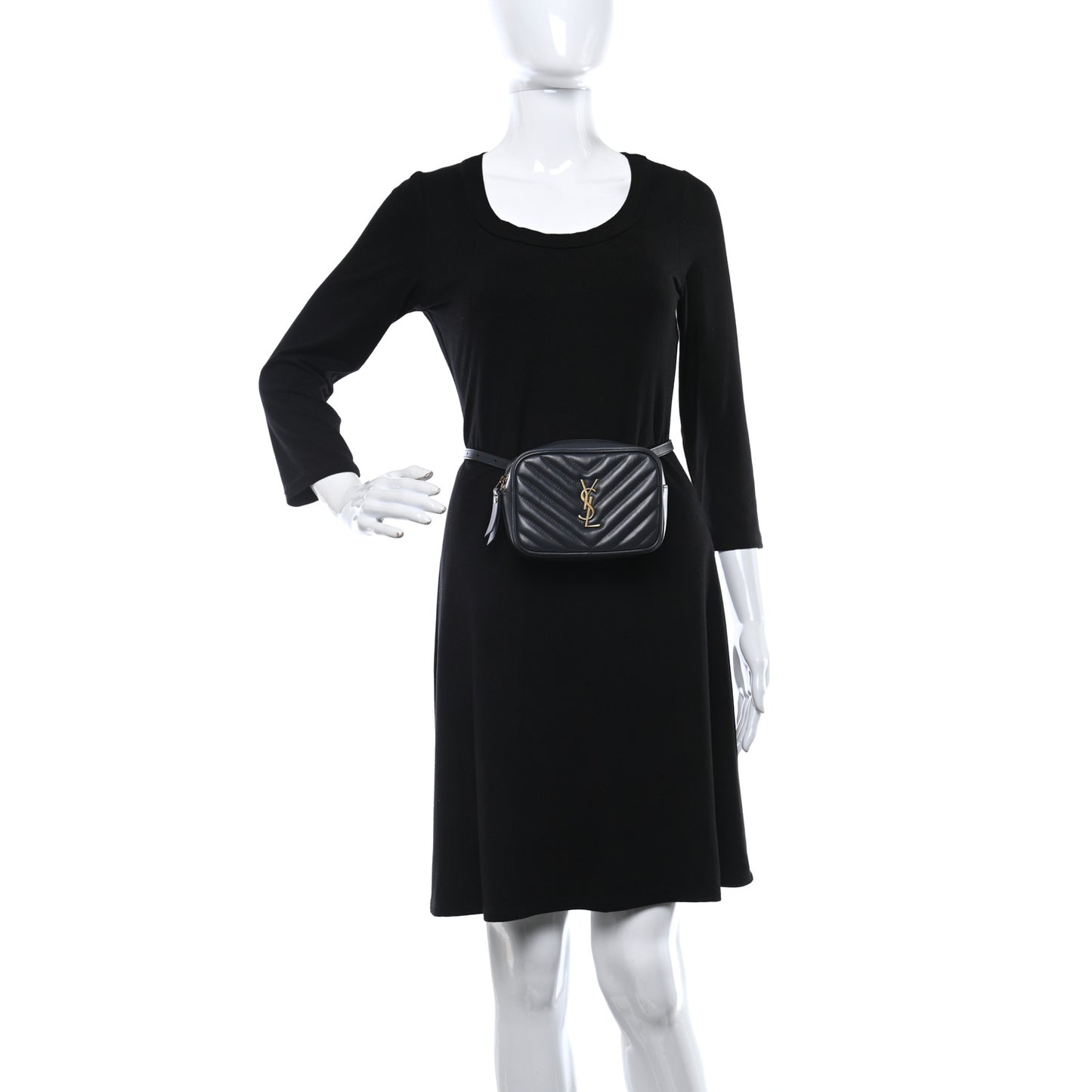 Calfskin Matelasse Monogram Lou Belt Bag Dark Smog
