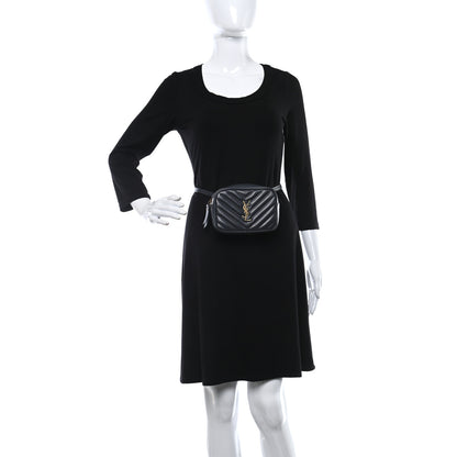 Saint Laurent Calfskin Matelasse Monogram Lou Belt Bag Dark Smog 2 of 9