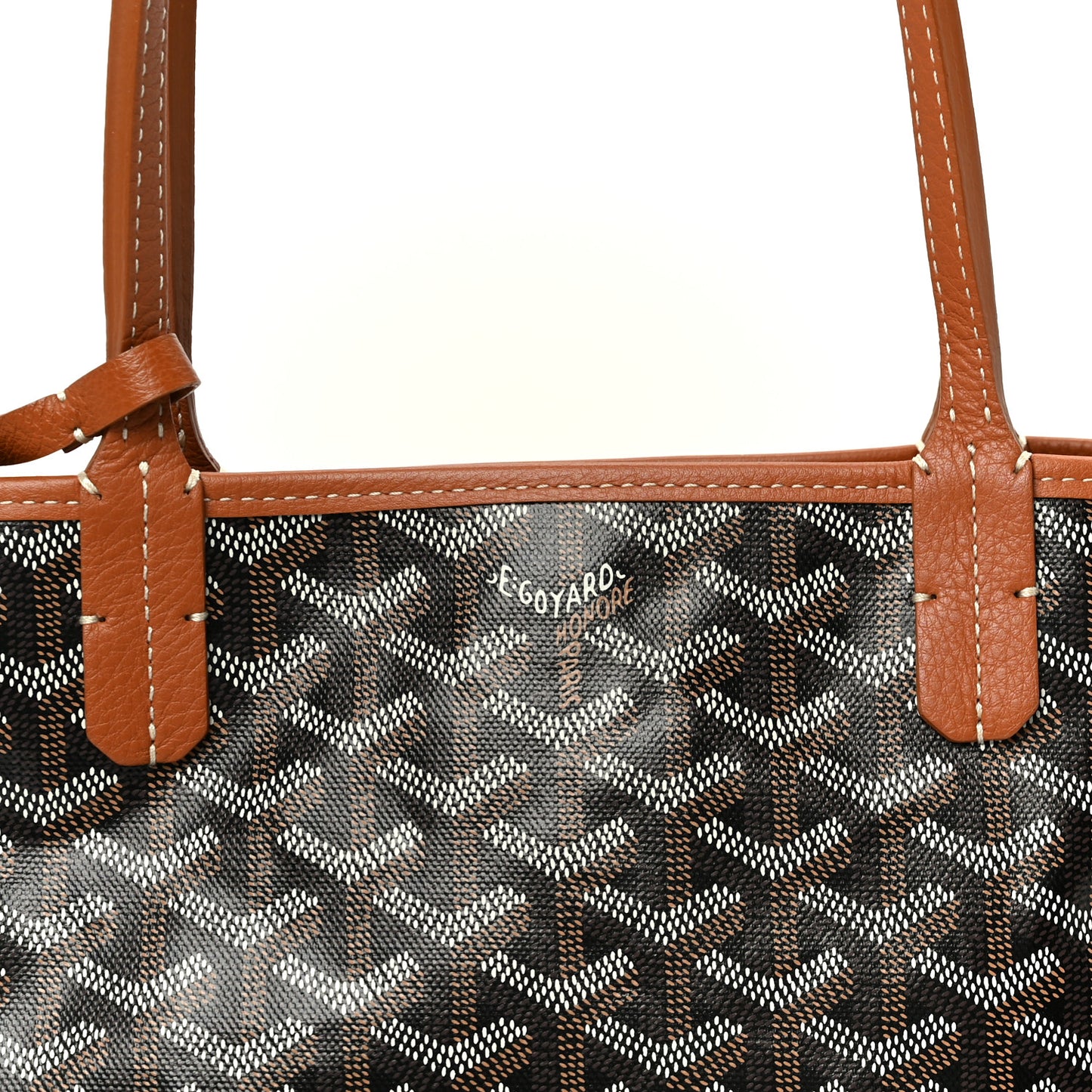 Goyardine Reversible Mini Anjou Black Gold